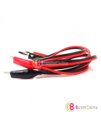 1 Pair 1M Alligator Test Cord Lead Clip to Banana Plug Cable for Multimeter Test