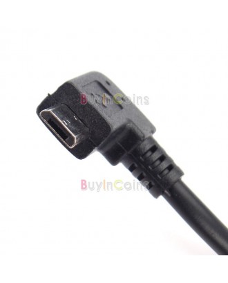 USB 2.0 A Male Left Angle 90°Degrees to Micro Left Angle M Cable Data Cord