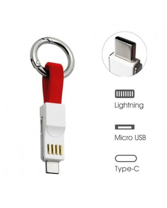 Micro Usb Lightning Cable 3 In 1 Lightning Micro Type C Portable Short Fast Charging Cord Magnetic Less