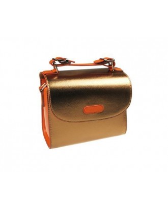 PU Leather Instax Camera Bag with Adjustable Shoulder Strap - Gold