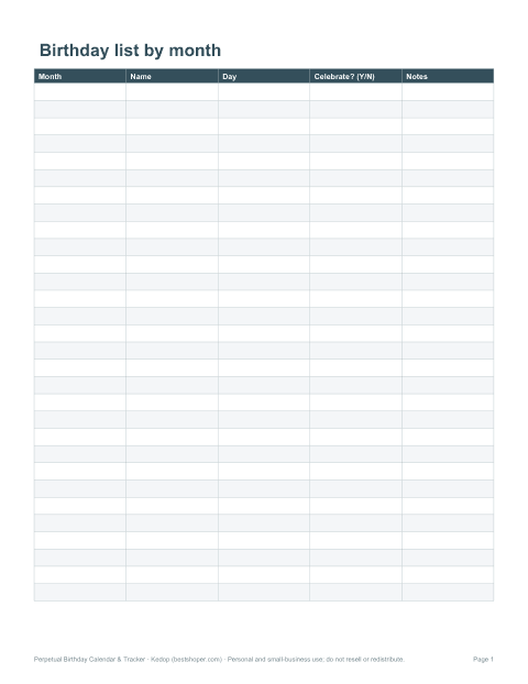 Preview of the first page of Office / class list